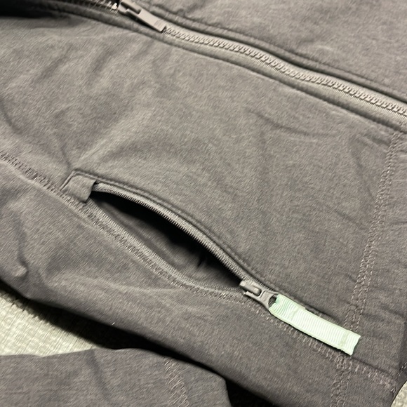 All in Motion Grey Coat with Turquoise Faux Fur Interior - Big Girls Size M - Picture 3 of 7